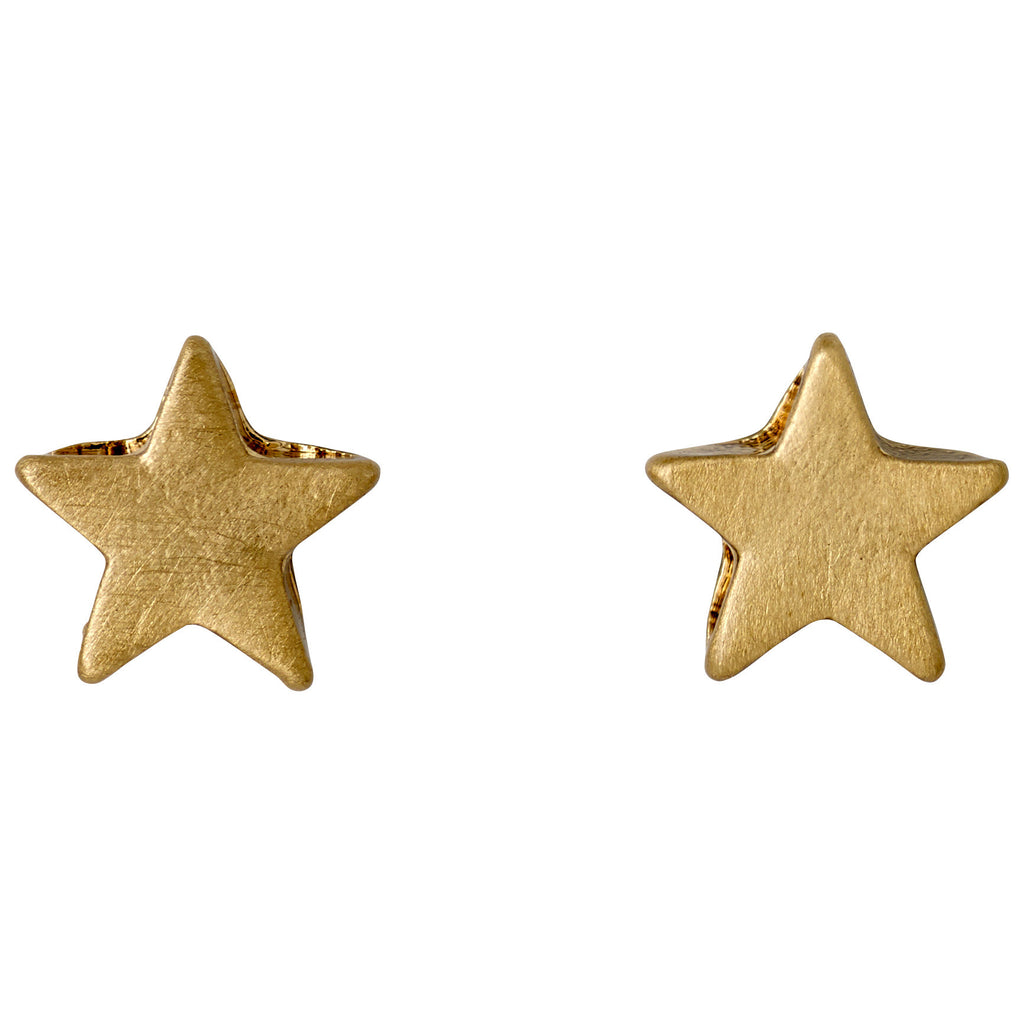 AVA star earrings gold-plated, featuring a satin-matt finish in the shape of stars, perfect for a chic and versatile accessory choice.