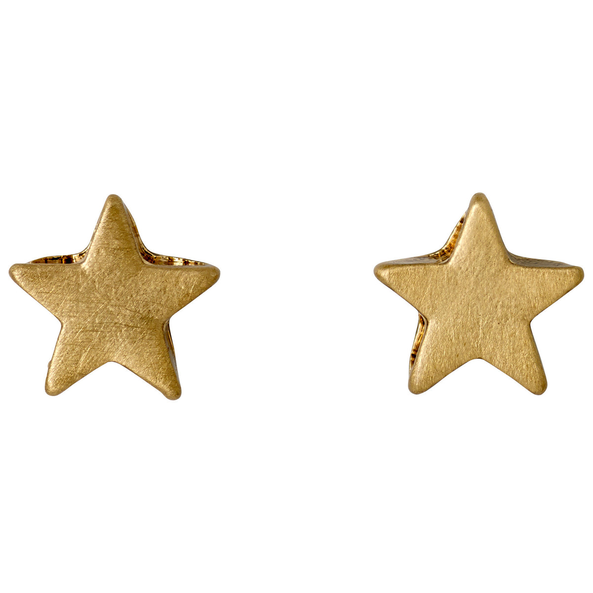 AVA star earrings gold-plated, featuring a satin-matt finish in the shape of stars, perfect for a chic and versatile accessory choice.