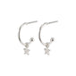 AVA recycled star hoop earrings silver-plated