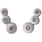 BELLA crystal earrings, silver-plated, featuring three aligned dots with sparkling clear crystals, perfect for both everyday and evening wear.