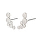 LEAH earring silver-plated: Delicate silver studs with small circles, arranged to follow the ear's shape, featuring a satin-matte finish. Perfect for versatile styling.