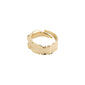 BATHILDA rustic ring: gold-plated, chunky design with a unique, hammered texture. Perfect for adding exclusivity and style to any outfit.