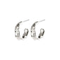 BATHILDA recycled organic shaped hoop earrings silver-plated
