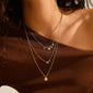 CAROL layered halskæde, 3-i-1 guldbelagt