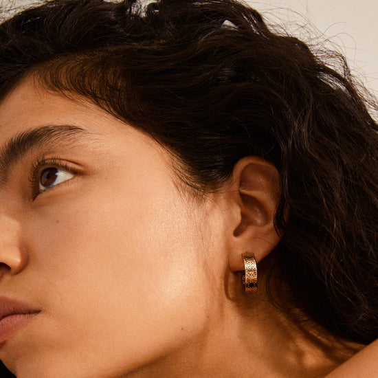 CAROL medium hoop earrings rosegold-plated