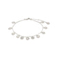 Silver-plated CAROL bracelet featuring small filigree coins and crystals, from Pilgrim's Classic collection, evoking travel and cultural exploration.