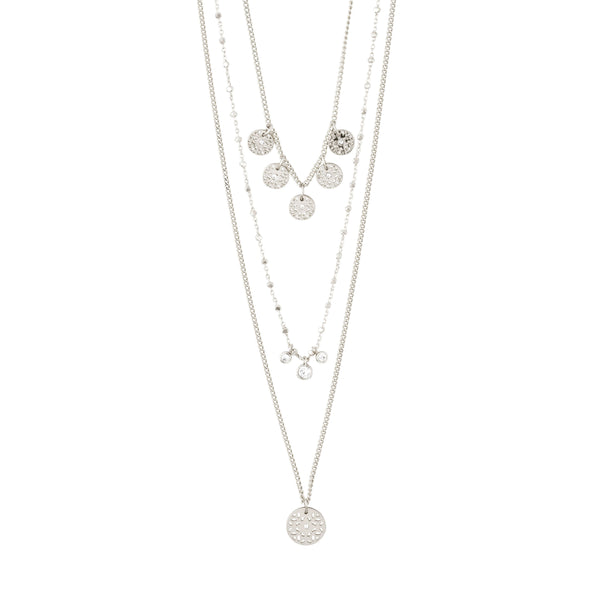 3 tier necklace silver deals