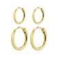 ARIELLA recycled hoop earrings 2-in-1 set gold-plated