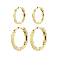 ARIELLA 2-i-1-set med guldpläterade huggiehoops