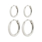 ARIELLA recycled hoop earrings 2-in-1 set silver-plated