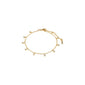 MAJA crystal multi drops bracelet, gold-plated with slim cable chain and 10 crystal drops, offering a romantic sparkle and layered elegance.
