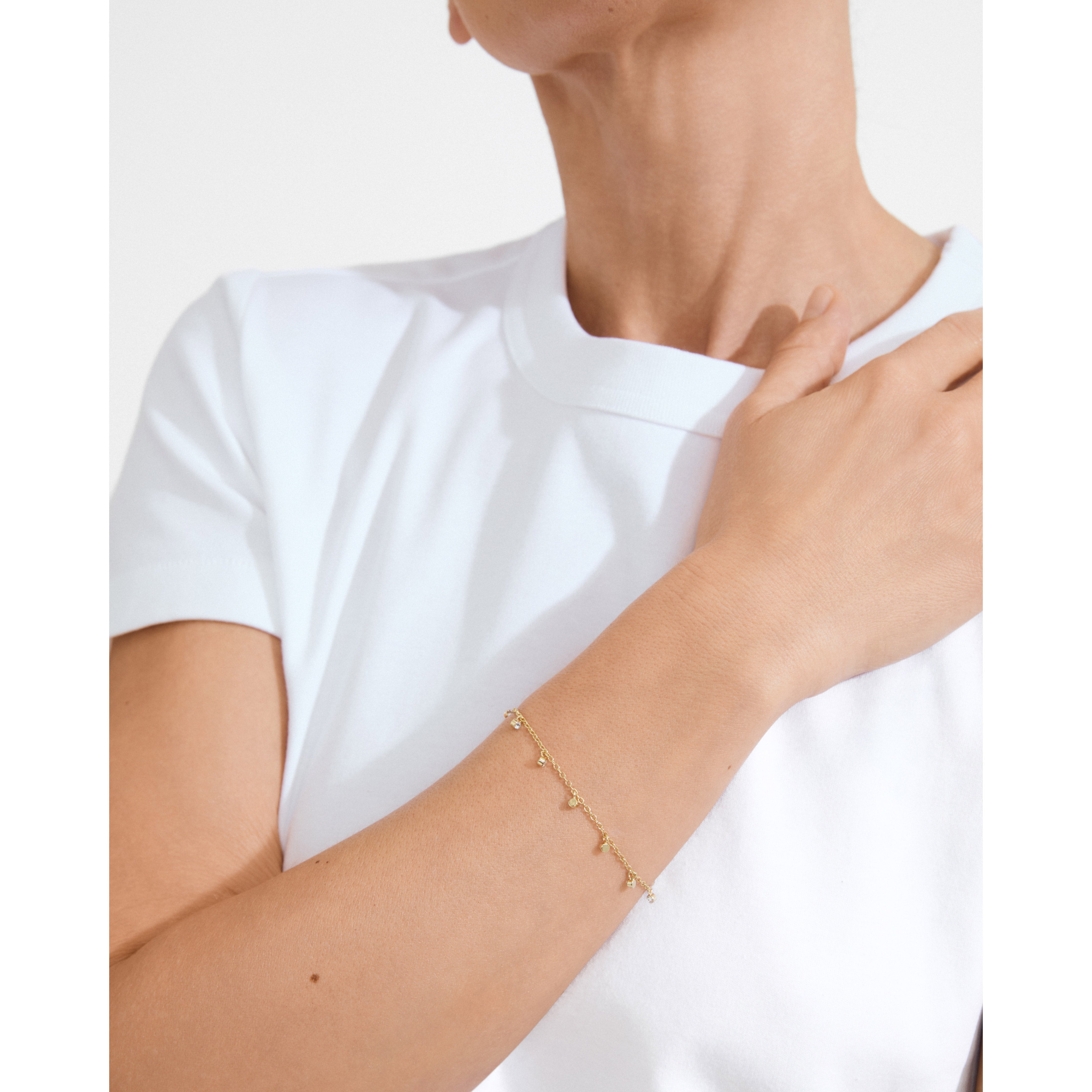 MAJA krystal multi-drops armbånd guldbelagt