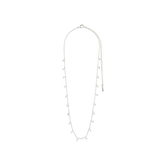 MAJA crystal multi drops necklace silver-plated