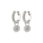 EDTLI crystal hoop earrings silver-plated