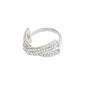 EDTLI crystal ring silver-plated