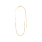 BERTHE pearl necklace gold-plated featuring unique freshwater pearls with playful shapes and organic silhouettes, creating an elegant and natural design.