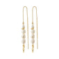 BERTHE pearl chain earrings, gold-plated, featuring organic shapes with white freshwater pearls, embodying Pilgrim's elegant, nature-inspired design.