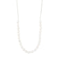 BERTHE pearl necklace silver-plated, featuring a delicate chain with unique freshwater pearls, offering elegant versatility for any wardrobe.