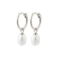 BERTHE recycled pearl hoop earrings silver-plated