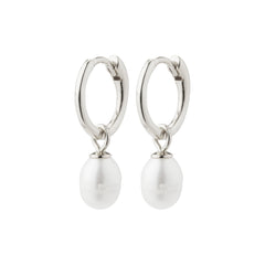 BERTHE pearl hoop earrings silver-plated