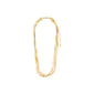 KIRA necklace, gold-plated, features five layered flat snake chains in a bold, sculptural design, crafted from 99% recycled materials, embodying Pilgrim's innovative style.