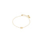 AJANI bracelet gold-plated: A delicate slider-style chain with a central organic flower charm and matching floral accents, offering an adjustable, comfortable fit for everyday elegance.