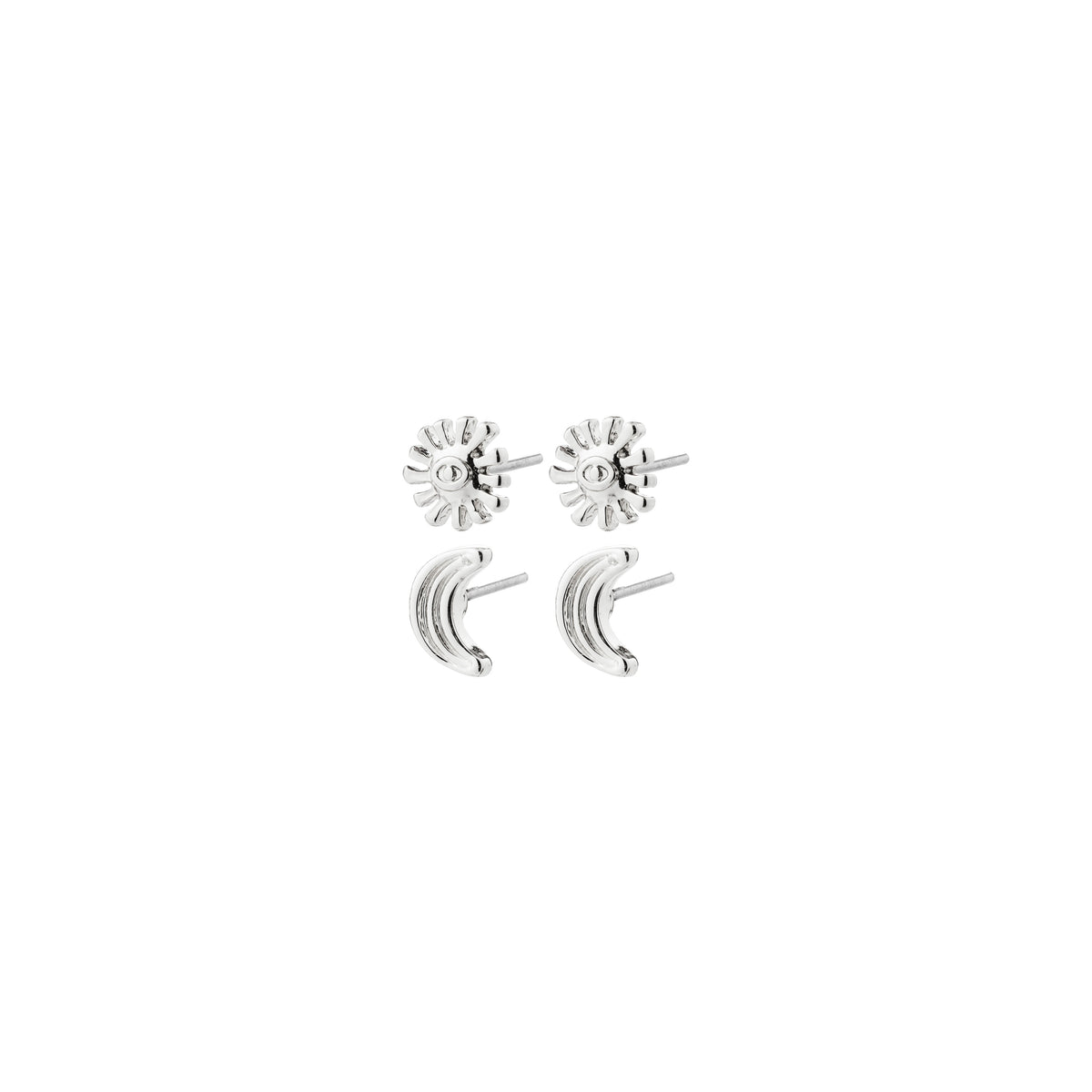 MISHA earrings, 2-in-1 set, silver-plated