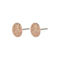 WYNONNA rustic earrings, rosegold-plated, featuring shiny finish and textured pattern, offering a stylish contrast, perfect for both casual and dressed-up occasions.