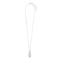 ALMA necklace silver-plated with a large teardrop pendant, featuring a mirror-polished and satin finish, offering an exclusive Scandinavian design.