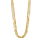 LILY chain necklace gold-plated, featuring eight delicate chains with three distinct designs, offering a trendy mix-and-match style. Measures 38 cm with a 9 cm extension.