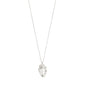 Silver-plated Quinn necklace with an organic-shaped pendant, accented with Preciosa crystals, reflecting Pilgrim's handcrafted, nature-inspired design. Made from 97% recycled material.