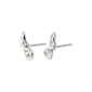 QUINN recycled organic shaped crystal earrings silver-plated