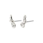 QUINN organic shaped crystal earrings in silver-plated finish, featuring small Preciosa crystals and crafted from 75% recycled material for a unique, handcrafted look.