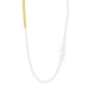 RELANDO pearl necklace gold-plated features white glass pearls of varying sizes and a chunky curb chain, blending classic elegance with urban style.