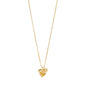 Gold-plated LUIS necklace with sleek box chain and abstract flower pendant, 38 cm with 9 cm extender, crafted from 99% recycled materials by Pilgrim.