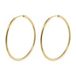 SANNE medium gold-plated hoop earrings, 26 mm, offering timeless elegance. Ideal for daily wear or layering, embodying Pilgrim's blend of classic and trendy style.