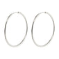 SANNE medium hoop earrings, silver-plated, 26 mm, offering timeless elegance perfect for everyday wear or pairing for personalized style.
