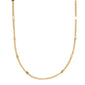 Gold-plated CAT necklace featuring square, flattened links at regular intervals, 50 cm length with 9 cm extension, offering a classic and enchanting design.