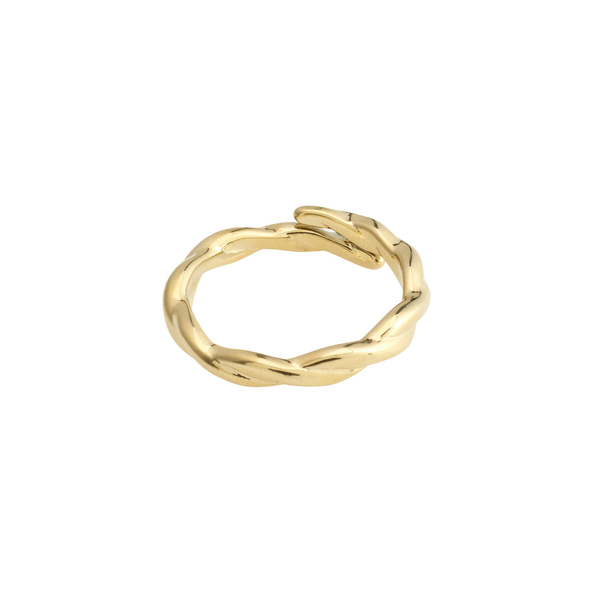 LULU twirl stack ring gold-plated with a twisted design, ideal for stacking, reflecting Pilgrim's blend of timeless and trendy Danish craftsmanship.