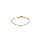 Gold-plated CAT bracelet featuring a delicate chain with a cross, adjustable from 16 cm to 19 cm, capturing light elegantly.