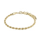 Gold-plated PAM robe chain bracelet with twisted cord design, featuring clasps. Part of Pilgrim's Classic collection, offering a chunky yet stylish look.