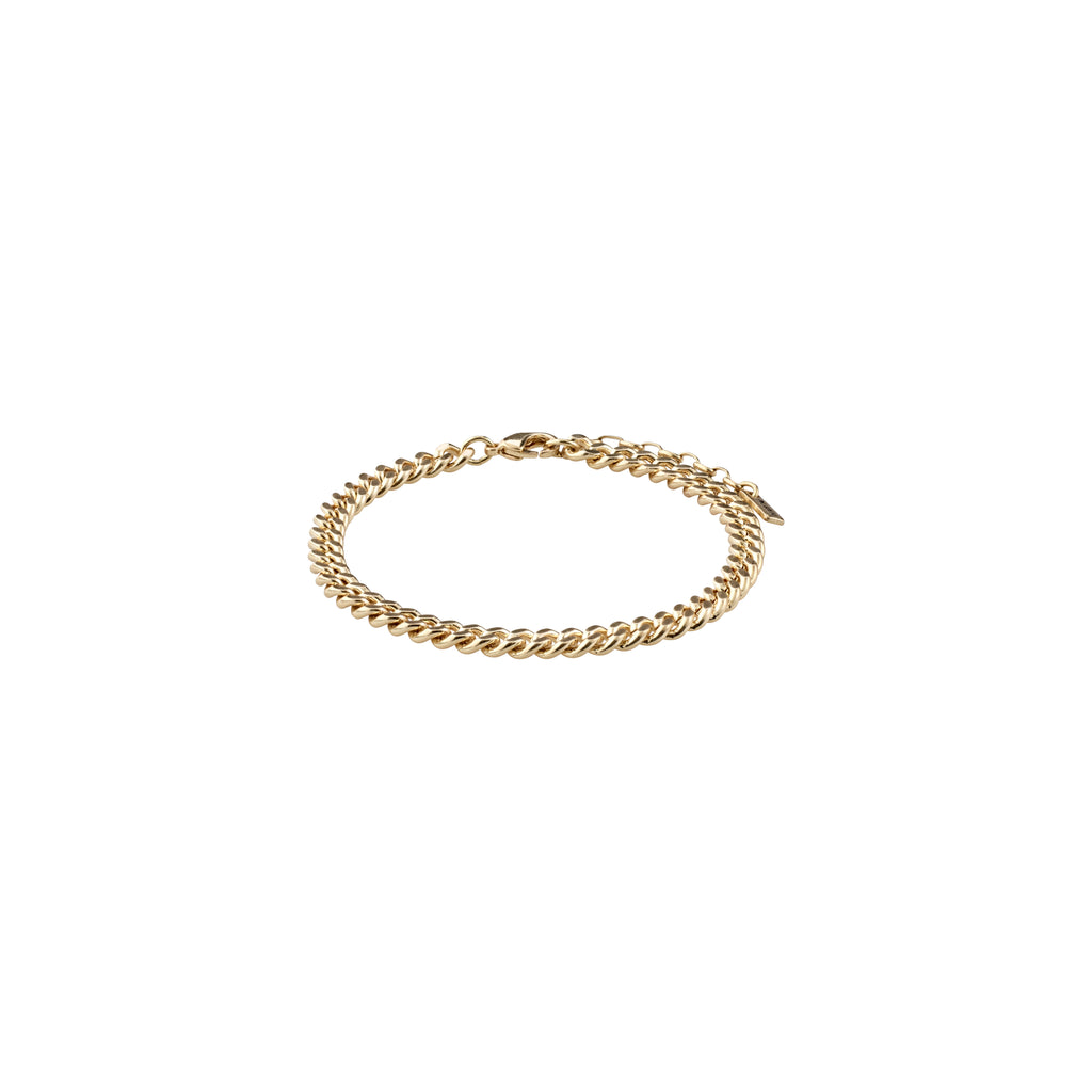 Gold-plated FUCHSIA curb chain bracelet, semi-chunky, stylishly blends edgy with classic looks, perfect for adding a powerful touch to any outfit.