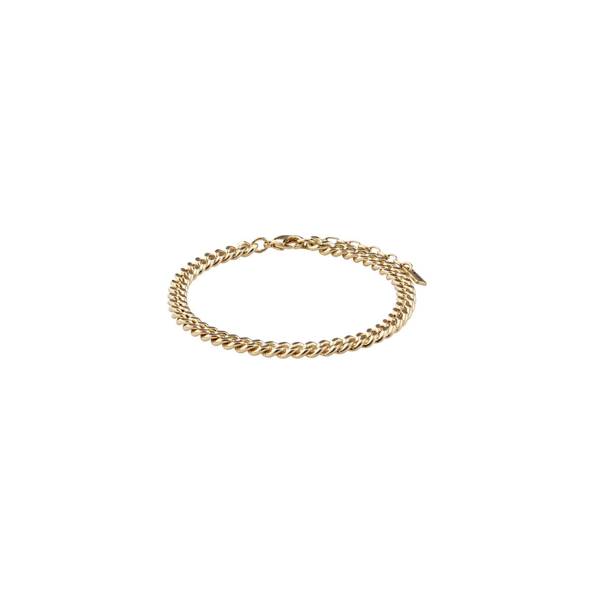 Gold-plated FUCHSIA curb chain bracelet, semi-chunky, stylishly blends edgy with classic looks, perfect for adding a powerful touch to any outfit.