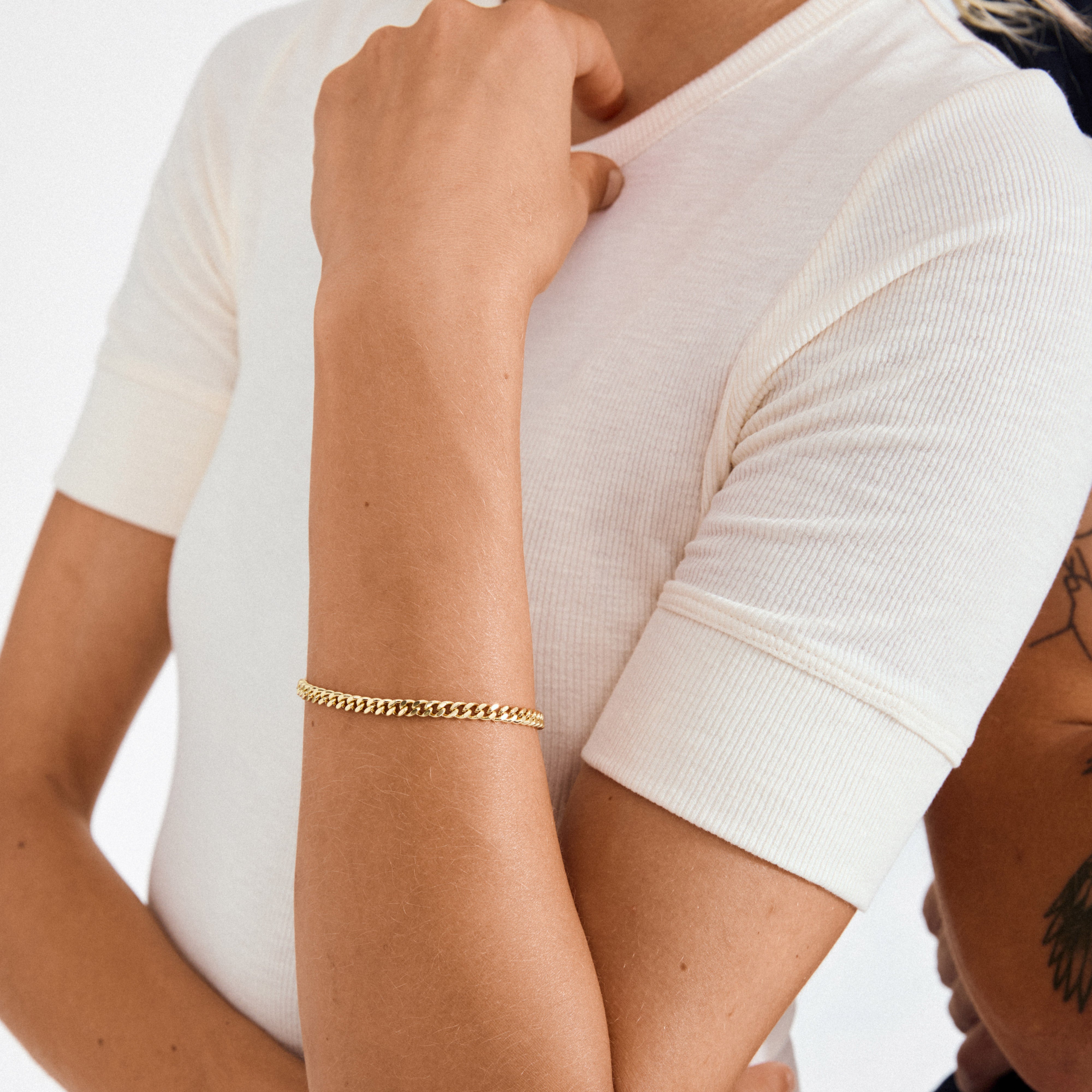 FUCHSIA Panzerkettenarmband, vergoldet