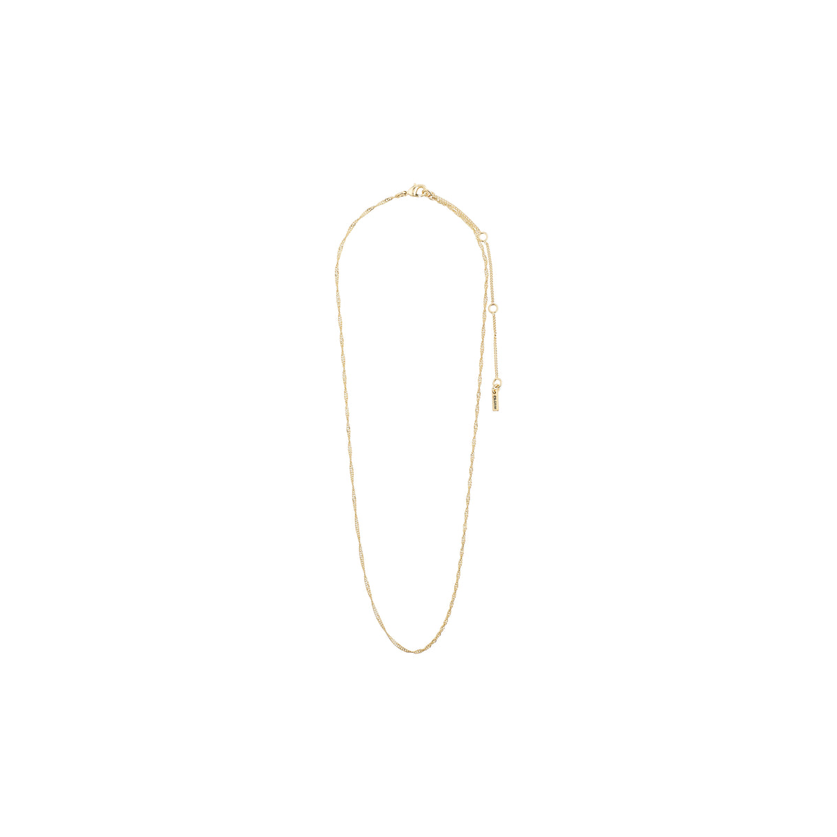 PERI twirl necklace gold-plated, featuring a delicate twisted design, ideal for timeless elegance. Measures 40 + 9 cm, perfect for versatile styling.