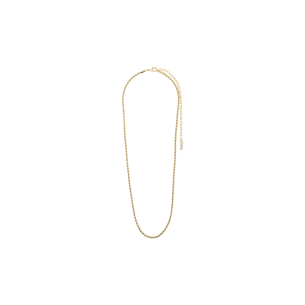 PAM robe chain necklace, gold-plated, featuring a chunky twisted cord design on a white background, measuring 40 + 9 cm, ideal for timeless style.