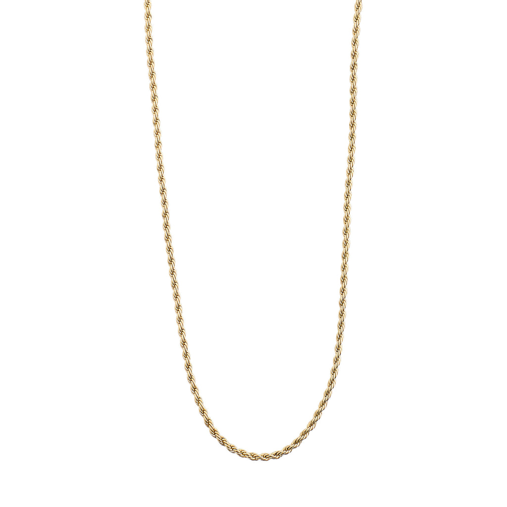 PAM robe chain necklace gold-plated, featuring a chunky twisted cord design, elegant and slim, perfect for timeless style.