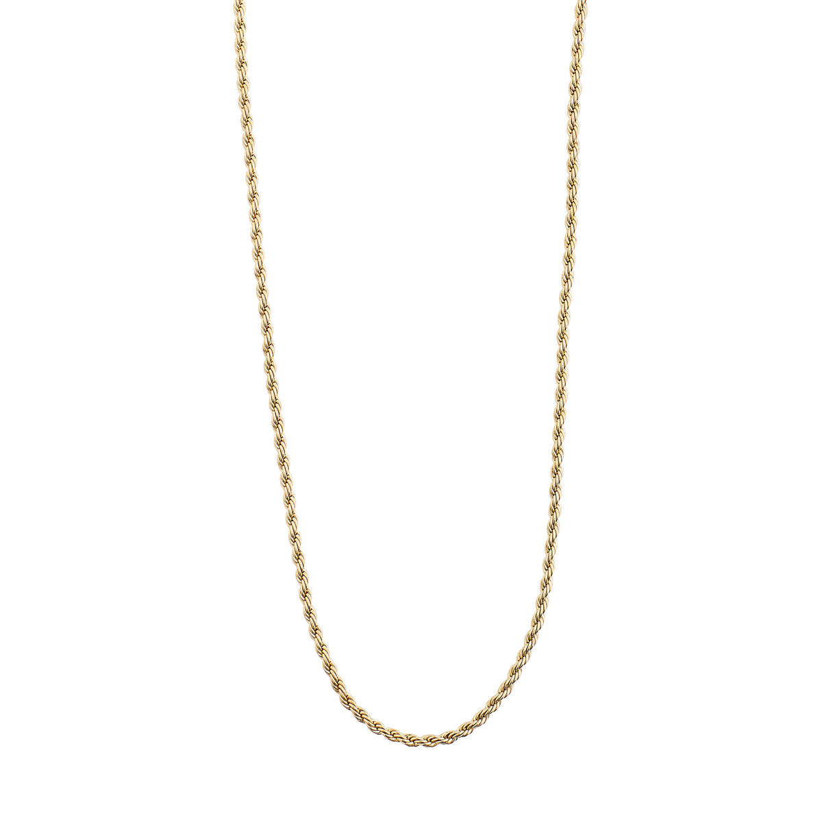 PAM robe chain necklace gold-plated, featuring a chunky twisted cord design, elegant and slim, perfect for timeless style.