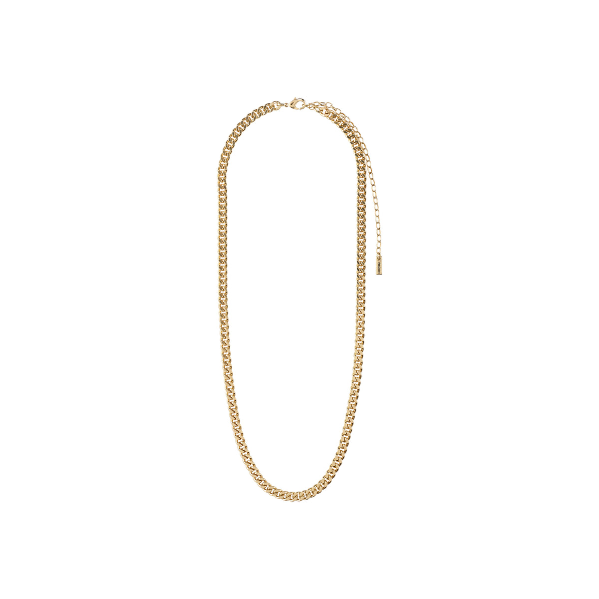 FUCHSIA gold-plated curb chain necklace from Pilgrim's Classic collection, showcasing a chunky, bold style with a 40 + 9 cm length.