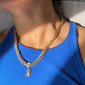 FUCHSIA recycled curb chain halskæde guldbelagt